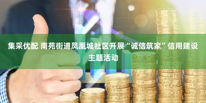 集采优配 南苑街道凤凰城社区开展“诚信筑家”信用建设主题活动